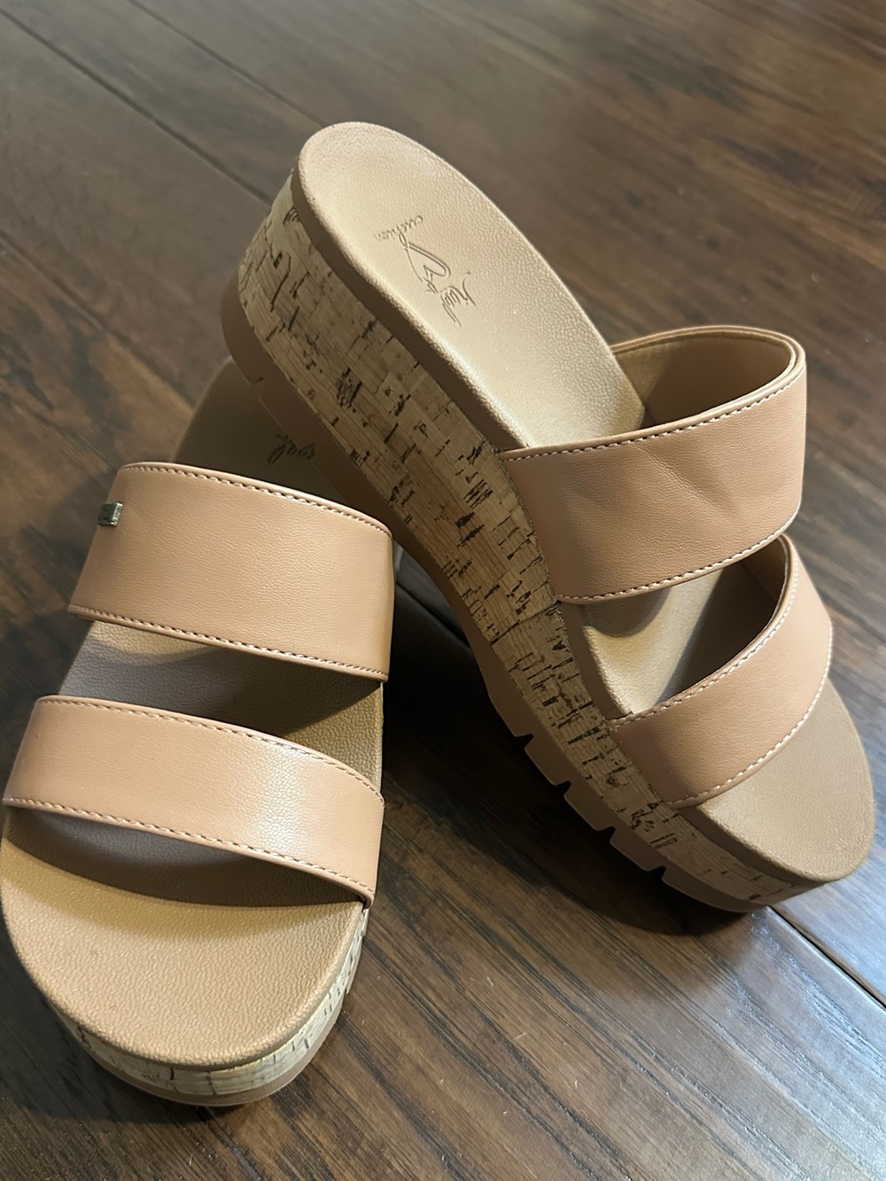 Reef Cushion double strap slide platform sandals 9M very comfortable